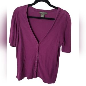 Eddie Bauer violet cardigan size L
